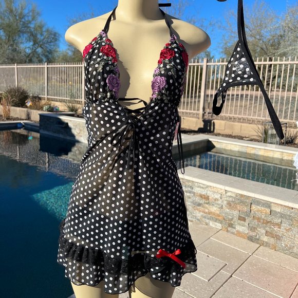 Intimates Sleepwear Sheer Matching Polka Dot Lingerie Poshmark